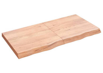 Blat do stołu jasnobrązowy 120x60x(2-6)cm lite drewno dębowe WM-3156376