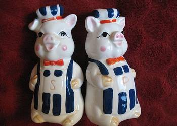 Sól i pieprz - Porcelana - świnki - 11 x 5 x 5 cm Rzadki okaz
