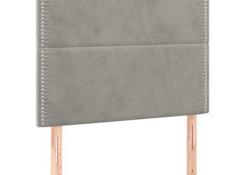 Zagłówki do łóżka 2 szt. jasnoszary 100x5x78/88cm aksamitny WM-3116234