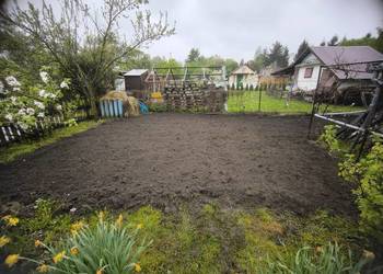 Działka Rod Wygon 6ar dużo nasadzeń kominek domek narzędziownia jeziorko