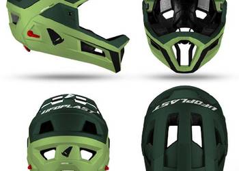 KASK ROWEROWY MTB  DEFCON Z WYPINANĄ SZCZĘKĄ  55-61CM KAKI