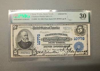 USA 5 Dolarów 1902 r New York PMG 30