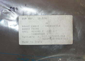 LINKA HAMULCA RĘCZNEGO OPEL     REKORD E (17_-19_, 11_, 14_,