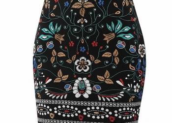 Damska mini spódnica czarna w kwiaty Shein 38/M