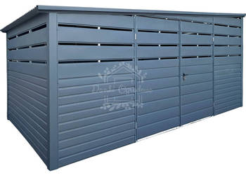 Wiata śmietnikowa - Schowek 4,5x2m - brama dwuskrzydłowa - Antracyt ID1023