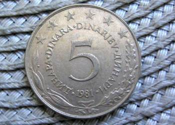 Jugosławia 5 Dinarów 1981r