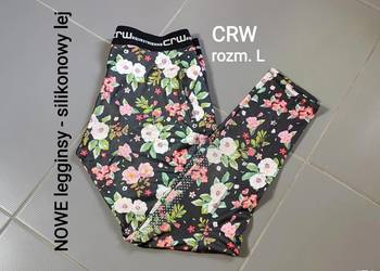 NOWE legginsy jeździeckie CRW - silikonowy lej, kieszenie - rozmiar L