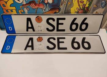 Tablica rejestracyjna Niemcy 2 sztuki A-SE66