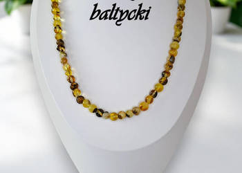 Korale z bursztynu, BURSZTYN bałtycki baroczek cytryna mleko baza #949