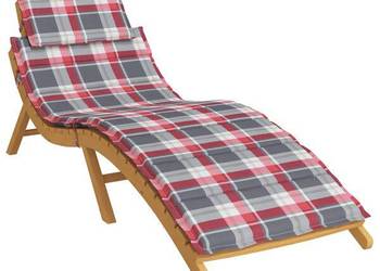 vidaXL Poduszka na leżak, czerwona krata, 186x58x4 cm(SKU:314171)