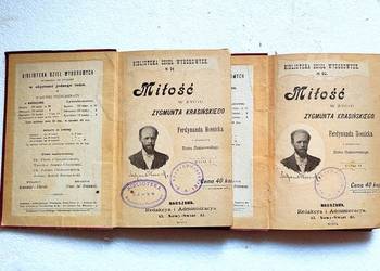 Miłość w życiu Zygmunta Krasińskiego. T. 1-2. F. Hoesick. Wyd 1899 r. Miłość w życiu Zygmunta Krasińskiego. T. 1-2. F. Hoesick. Wyd 1899 r.