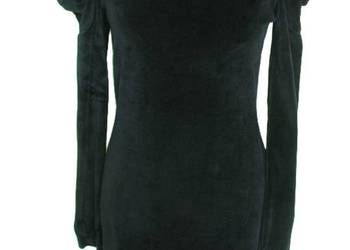 Sukienka - czarna - 40 / 42 - biust 92+ cm Aksamit.