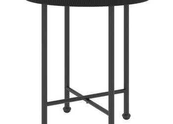 Stół jadalniany czarny Ø50 cm szkło hartowane i stal WM-319433