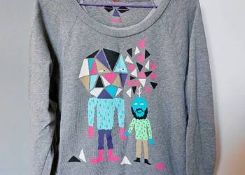 bluza damska, szara z nadrukiem, H&M