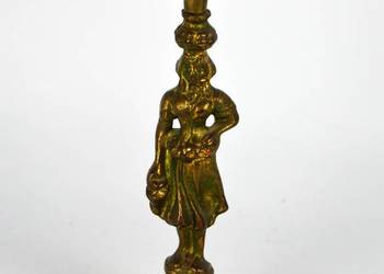 Świecznik figuralny mosiądz Cepelia PRL lata 60te wys. 16cm