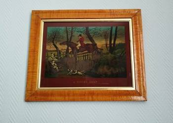 Obraz / Lithografia stara "Angielskie polowanie z psami"
