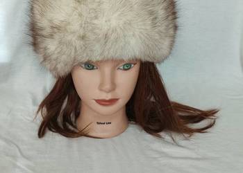 Czapka vintage ze srebrnego lisa