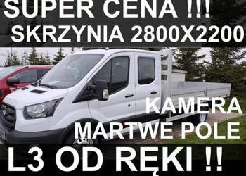 Ford Transit L3 Skrzynia 2800 x 2100 165KM 7-os. Kamera Czujniki 1843 zł o…