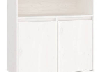 Szafka biała 70x34x80 cm lite drewno sosnowe WM-814385