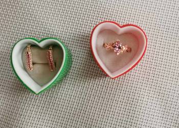 Komplet biżuterii pierścionek i kolczyki