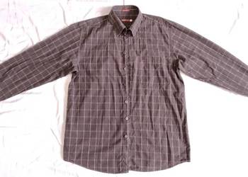 Koszula Carry męska rozpinana z długim rękawem brązowa w kratę