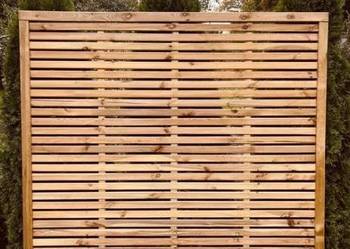 Płot Drewniany Żaluzjowy Listwowy Premium Pergola Drewniana
