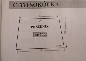 Szyba przednia 1267mm/1042mm/800mm do Ursus C-330 (C) sk 299