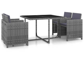 5-cz. zestaw mebli ogrodowych z poduszkami rattan PE szary WM-43901