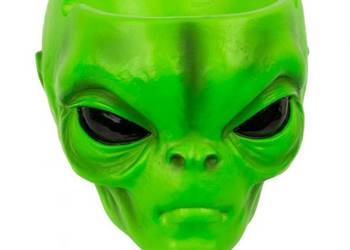 Popielniczka w Kształcie Głowy Kosmity Zielona z Uchwytem na Papierosa