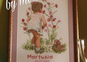 Metryczka pamiątkę haft krzyżykowy