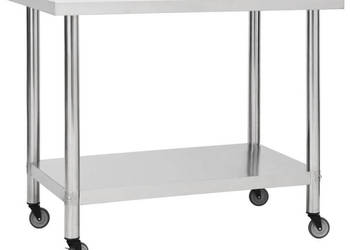 Kuchenny stół roboczy na kółkach 100x45x85 cm stal nierdzewna WM-51638