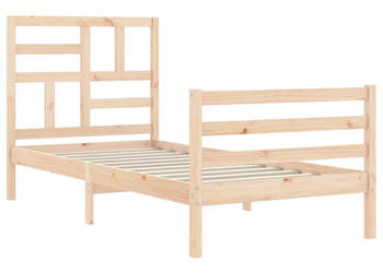 Rama łóżka z wezgłowiem lite drewno 100x200 cm WM-3194886