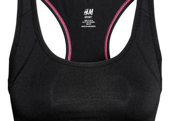 Czarny top sportowy H&M xs 34 sport fitness bieganie trening