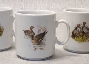 Seltmann Weiden Zestaw Porcelanowych Kubków Wodne Ptaki