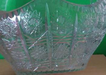 Koszyk kryształ z lat PRL grube szkło hartowane.