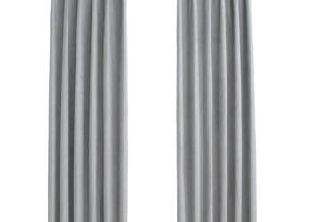 Zasłony zaciemniające z haczykami 2 szt. szare 140x175 cm WM-134467