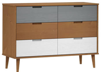 Komoda MOLDE brązowa 113x40x80 cm lite drewno sosnowe WM-350507