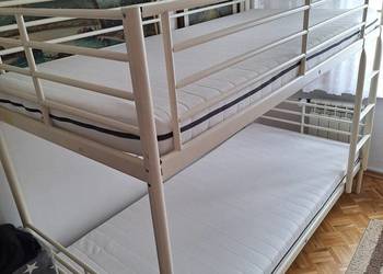 Łóżko piętrowe Ikea Svarta 90x200 + 2 materace 90x200