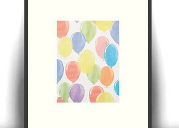plakat z balonikami, plakat dla dzieci, balony obrazek A4