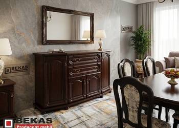 Lakierowana Orzech Dębowa Komoda 180` (4S-FLOT) Dąb Rustikalny BEKAS MEBLE
