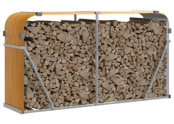 Stojak na drewno jasny brąz 180x45x100 cm stal galwanizowana WM-364584
