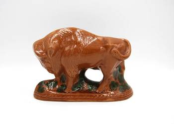 Ceramiczna figurka żubra PRL
