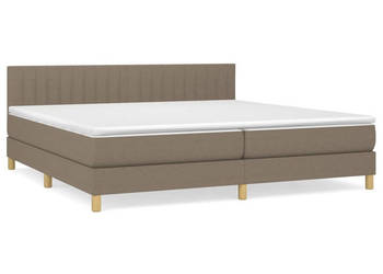 Łóżko kontynentalne z materacem taupe tkanina 200x200 cm WM-3140805