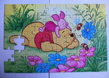Puzzle dla dzieci - "Miś i świnka" - brak 2 elementów