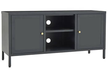 Szafka pod telewizor antracytowa 105x35x52 cm stal i szkło WM-336060