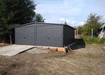 Garaż dwuspadowy 4x5  kolor grafit