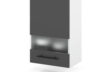 szafka kuchenna wisząca witryna ze szkłem modułowa 40cm spremium szary mat