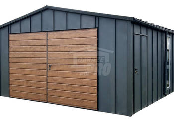 Garaż blaszany 5x6 m brama dwuskrzydłowa 2x okno  rynny GP743