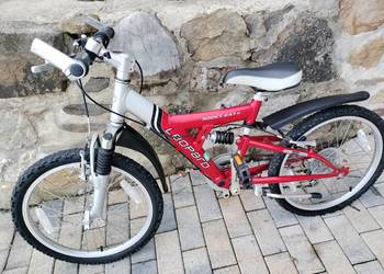 Czerwony rower górski dziecięcy leopard Rocky cat ll koła 20