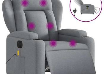 vidaXL Rozkładany fotel masujący, elektryczny, jasnoszary(SKU:3204470)